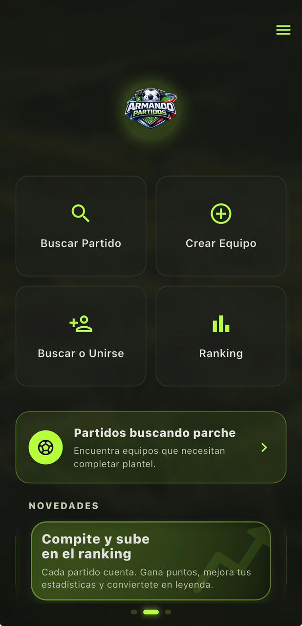 Captura de pantalla Armando Partidos